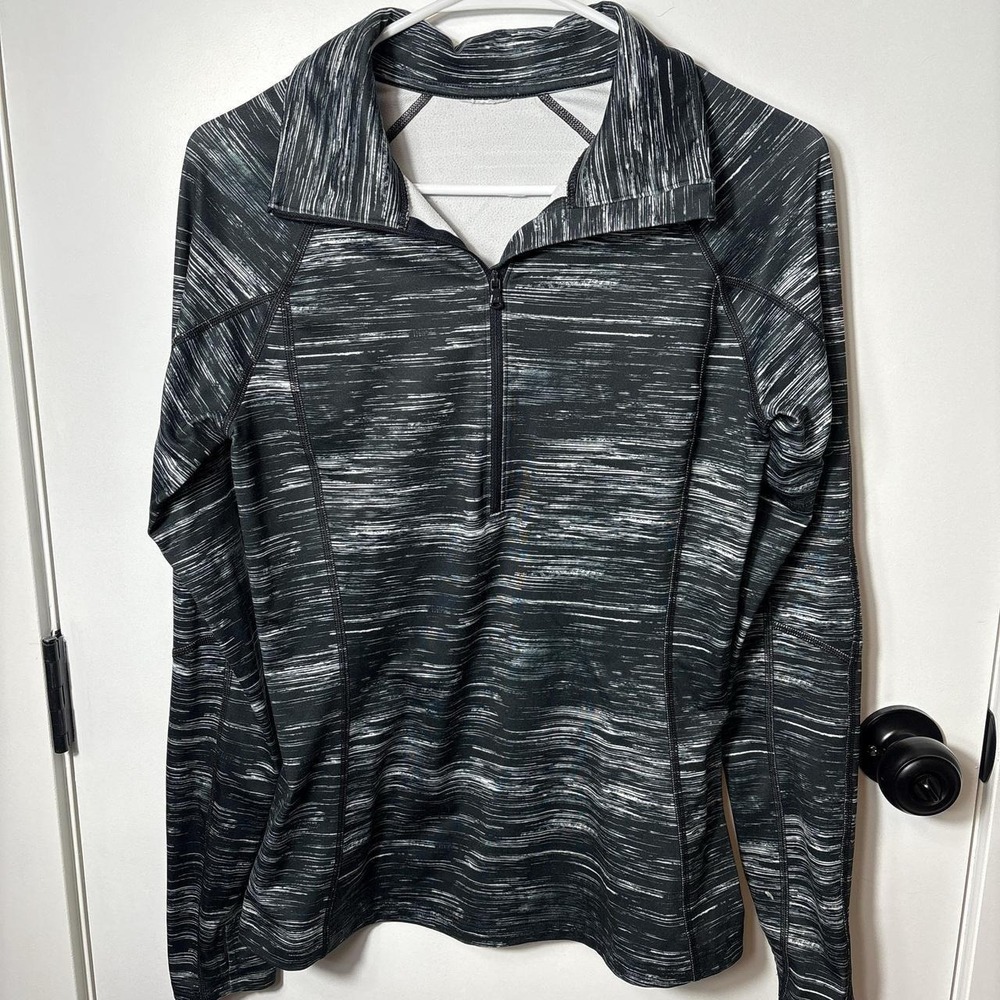 Under Armour Women's Small Black Space Dye 1/4 Zip Running Top Running Gym Wear